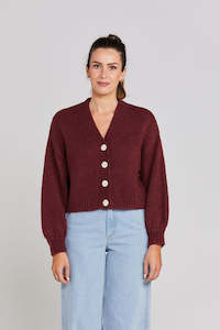 Knits Womens: THING THING Huddle Cardigan Winter Rouge