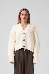 Knits Womens: RPM Chunky Cardigan Cream