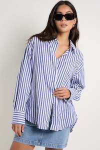 Shirts Womens: STORIES BE TOLD You Got This Overshirt Blue Stripe