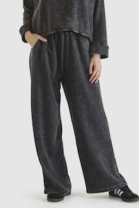 Trackies Womens: SASS Carrson Sweatpant Washed Black