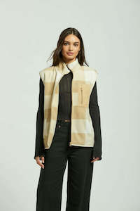 Vests Womens: BRIXTON Arctic Fleece Vest Sand