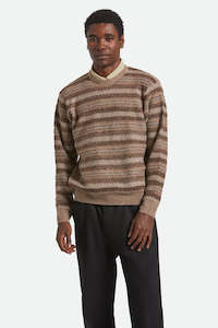 Crews Mens: BRIXTON Midnight Crew Sweater Multi Neutral Stripe