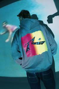 Hoodies Mens: RUSTY Heritage Hoodie Washed Grey