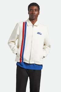 Jackets Mens: BRIXTON Ford Number One Garage Jacket Wimbledon White