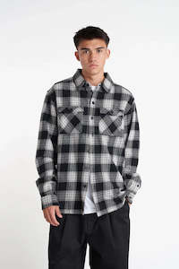Jackets Mens: HUFFER 9 To 5 Shacket Concrete Check