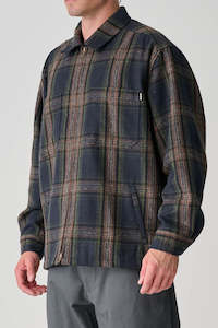 S DOUBLE Ls Zip Thru Shirt Navy