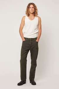 Pants Mens: ROLLAS Ezy Electric Canvas Dark Eucalypt