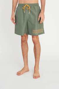 Boardshorts Mens: HUFFER Outlined Staple Trunk Khaki