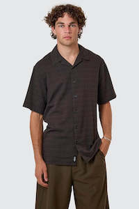 Shirts Mens: THRILLS Airbourne Bowling Shirt Turkish Coffee