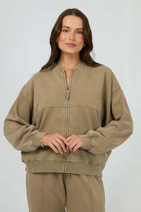 SILENT THEORY Nara Fleece Bomber Olive