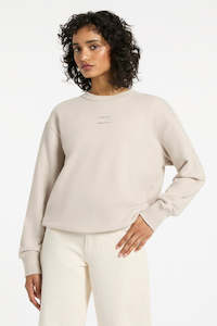 Crews Womens: STATUS ANXIETY Could Be Nice Logo Crew Dove Grey