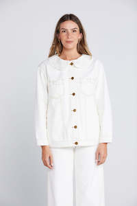 Jackets Womens: THING THING Bowtique Shacket Off White