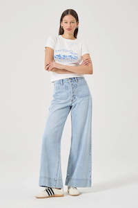 Jeans Womens: ROLLAS Relaxed Sailor Long Breezy Blue