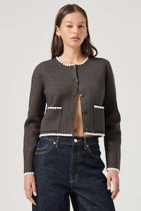 Knits Womens: ROLLAS Parker Cardigan Charcoal Marle