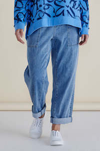 BETTY BASICS Quinn Cotton Jogger Blue Denim