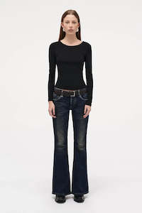 Tees Long Sleeve Womens: NEUW Echo Longsleeve Black