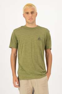MONS ROYALE Mens Zephyr Merino Tencel™ T-Shirt Mtn Triangle Fern