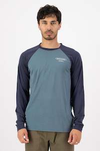 Mens Mons Royale Merino: MONS ROYALE Mens Icon Raglan Ls Sport Blue Midnight