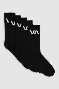 RVCA Va Sport Sock Black 5 Pack
