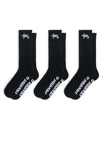 S DOUBLE Standard Shawn Sock 3Pk Black