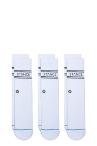 Socks: STANCE Basic 3 Pack Crew White