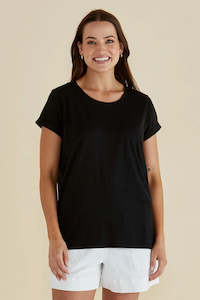BETTY BASICS Caia Crew Tee Black