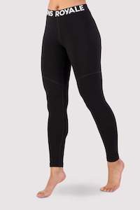 Mons Royale Sale: MONS ROYALE Womens Cascade Merino Base Layer Legging Logo Black