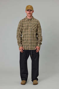 JUST ANOTHER FISHERMAN Boatyard Shirt Tan Check