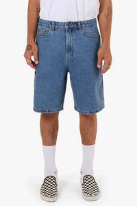 Shorts Mens: WORSHIP Glazed And Confused Carpenter Jean Short Sky High Blue