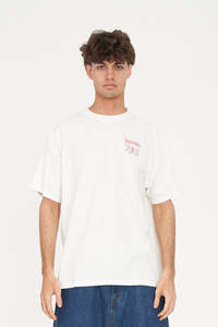 Tees Mens: HUFFER Old School Block Tee Chalk