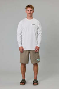 Tees Long Sleeve Mens: JUST ANOTHER FISHERMAN Casting And Mending Sea Ls Tee Silver Marle