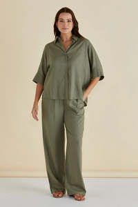 BETTY BASICS Zaza Relax Pant Olive Green