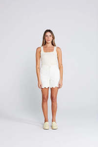 Shorts Womens: THING THING Everyday Short Creamy Daisy