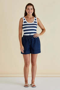 BETTY BASICS Relax Denim Shorts Dark Blue Denim