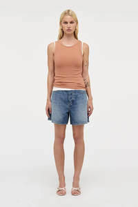 Tanks Womens: NEUW Jonesy Singlet Am Terracotta