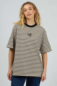 SILENT THEORY Silent Stripe Ss Tee Black