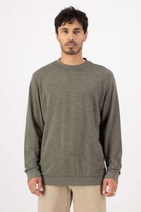 MONS ROYALE Mens Horizon Crew Alu Dark Olive