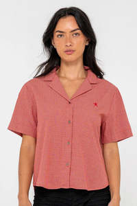 Womens: RUSTY Summer Court Ss Shirt Red