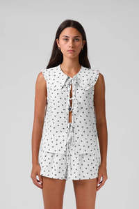 Womens: RPM Addison Blouse White Bows