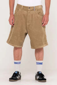 Mens: RUSTY Flip Daddy Tapeless Cord Short Khaki