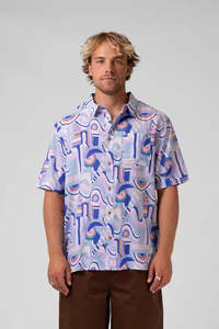 Mens: RPM Party Shirt Blue Abstract