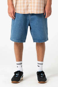 RUSTY Flip Daddy Tapeless Jort Middy Blue