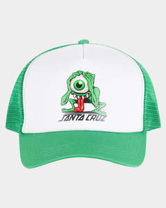 Caps: SANTA CRUZ Eyegore Strip Trucker Cap Light Green