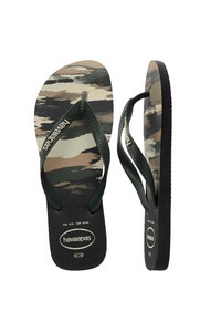 Jandals: HAVAIANAS Top Camu Black Green Olive 9052