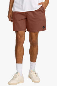 Shorts Mens: RVCA Escape Elastic Short Red Earth