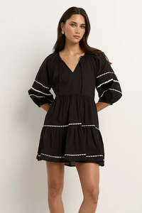IVY + JACK Again Smock Dress Black