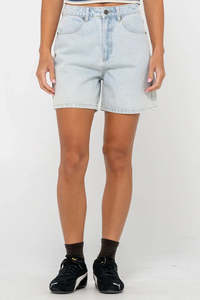RUSTY Cyprus High Denim Short Sky Blue Heatherr