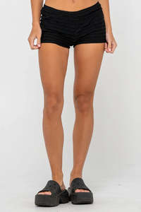 Shorts Womens: RUSTY Bloomed Not Blossomed Mini Short Black