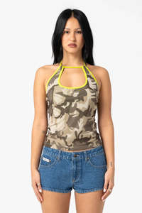 RUSTY Camo Classics Contrast Skimmer Top Camo