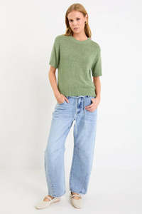BY ROSA Loveable Tape Yarn Knit Tee Sage